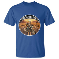Route Highway 66 Motorcycle Cat T Shirt Road Trip Adventure