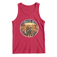Route Highway 66 Motorcycle Cat Tank Top Road Trip Adventure