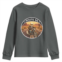 Route Highway 66 Motorcycle Cat Youth Sweatshirt Road Trip Adventure