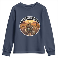 Route Highway 66 Motorcycle Cat Youth Sweatshirt Road Trip Adventure
