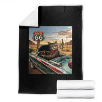 Funny Route Highway 66 Cat Lover Throw Blanket Mother Road Travel Gift