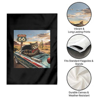 Funny Route Highway 66 Cat Lover Garden Flag Mother Road Travel Gift