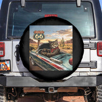 Funny Route Highway 66 Cat Lover Spare Tire Cover Mother Road Travel Gift