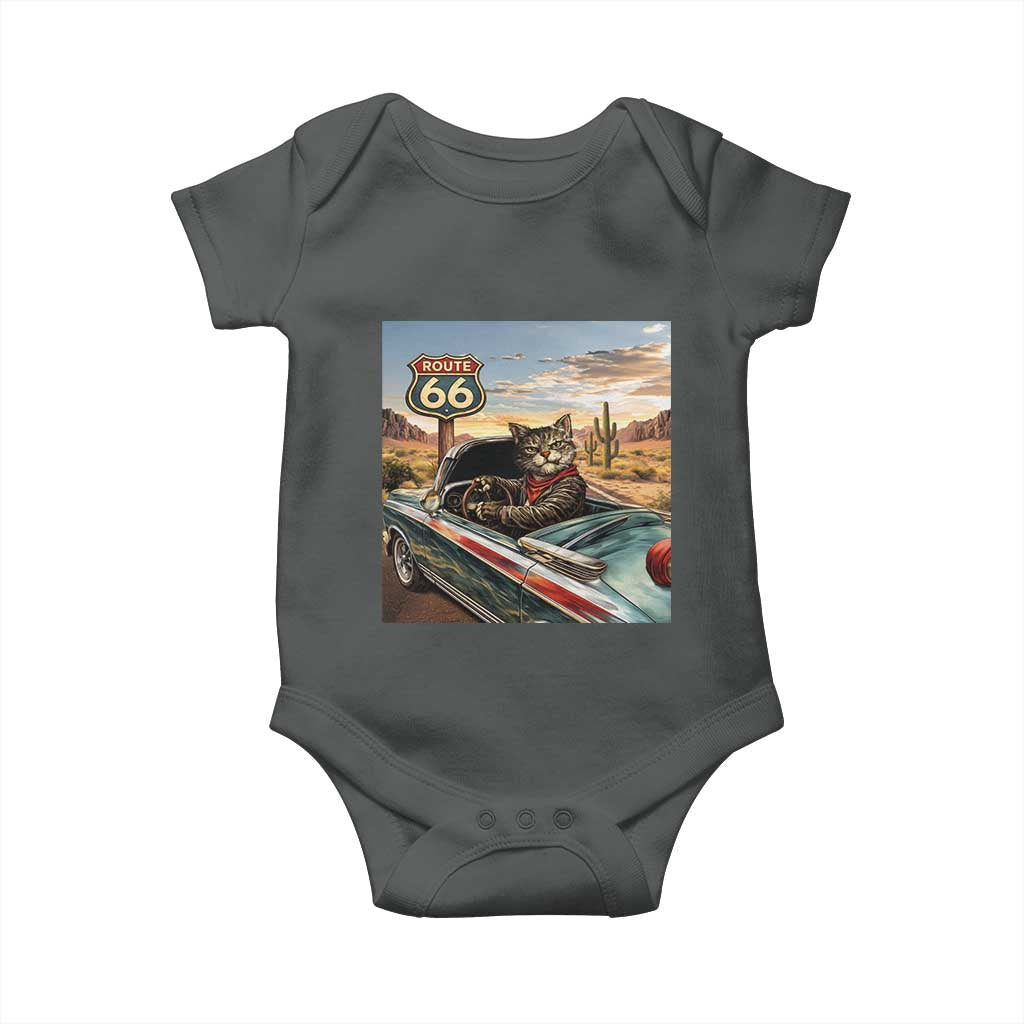 Funny Route Highway 66 Cat Lover Baby Onesie Mother Road Travel Gift
