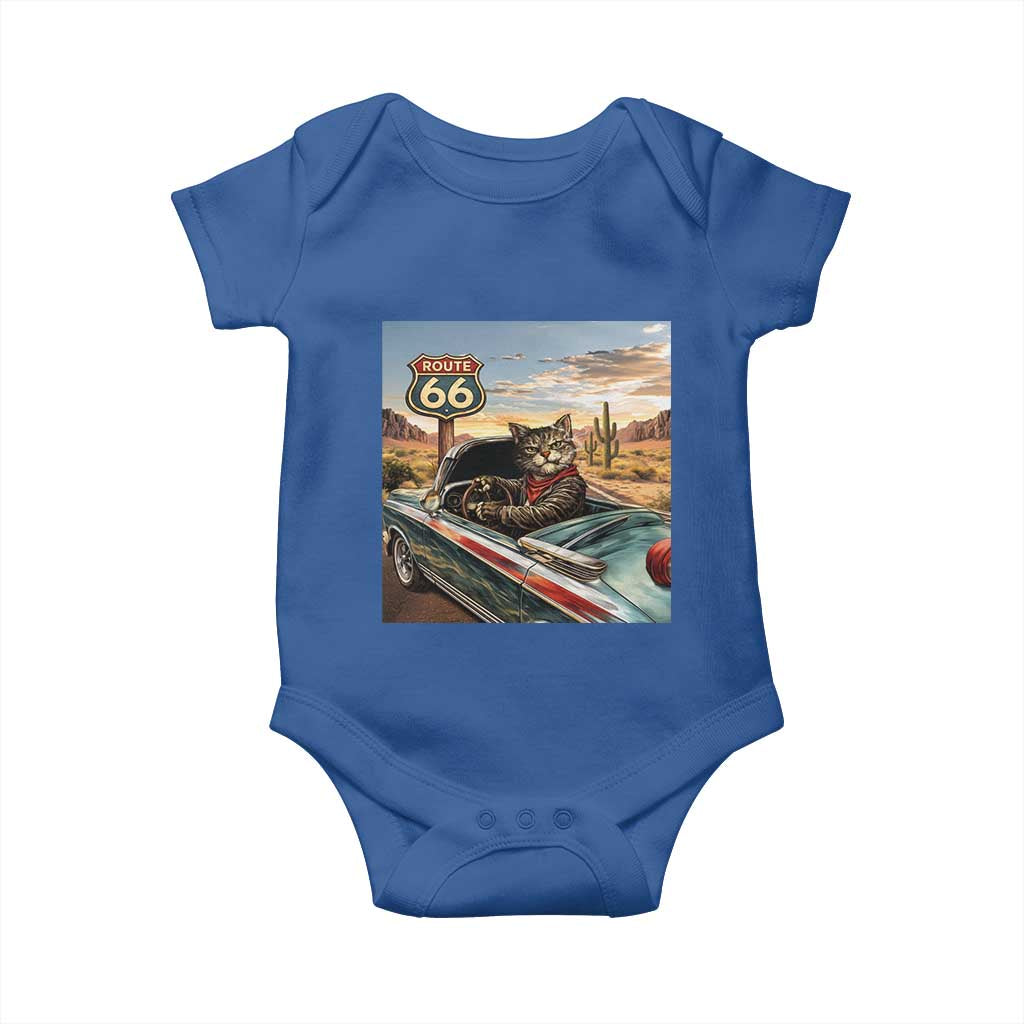 Funny Route Highway 66 Cat Lover Baby Onesie Mother Road Travel Gift