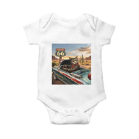 Funny Route Highway 66 Cat Lover Baby Onesie Mother Road Travel Gift