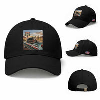 Funny Route Highway 66 Cat Lover Baseball Cap Mother Road Travel Gift