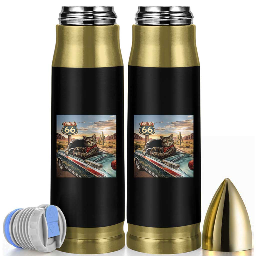 Funny Route Highway 66 Cat Lover Bullet Tumbler Mother Road Travel Gift