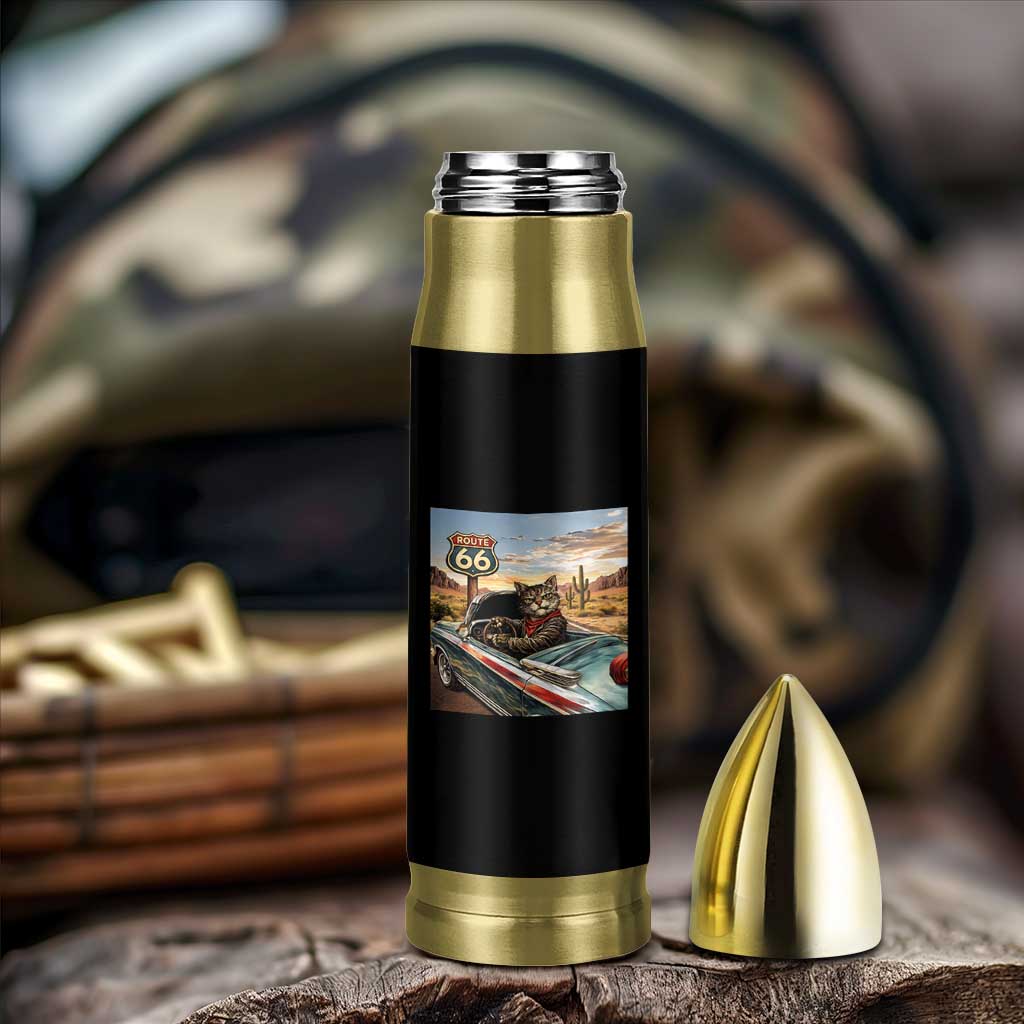 Funny Route Highway 66 Cat Lover Bullet Tumbler Mother Road Travel Gift