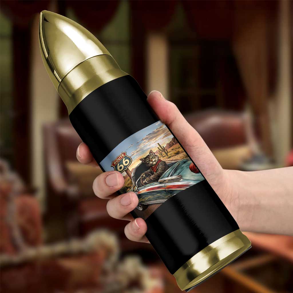 Funny Route Highway 66 Cat Lover Bullet Tumbler Mother Road Travel Gift