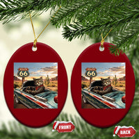 Funny Route Highway 66 Cat Lover Ceramic Ornament Mother Road Travel Gift