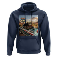 Funny Route Highway 66 Cat Lover Hoodie Mother Road Travel Gift