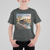 Funny Route Highway 66 Cat Lover T Shirt For Kid Mother Road Travel Gift