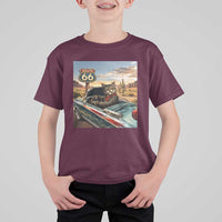 Funny Route Highway 66 Cat Lover T Shirt For Kid Mother Road Travel Gift