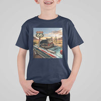 Funny Route Highway 66 Cat Lover T Shirt For Kid Mother Road Travel Gift