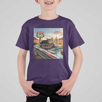 Funny Route Highway 66 Cat Lover T Shirt For Kid Mother Road Travel Gift