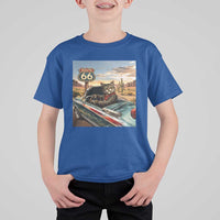 Funny Route Highway 66 Cat Lover T Shirt For Kid Mother Road Travel Gift
