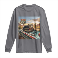 Funny Route Highway 66 Cat Lover Long Sleeve Shirt Mother Road Travel Gift