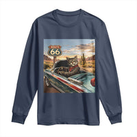 Funny Route Highway 66 Cat Lover Long Sleeve Shirt Mother Road Travel Gift