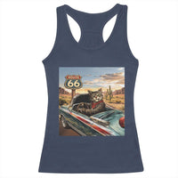 Funny Route Highway 66 Cat Lover Racerback Tank Top Mother Road Travel Gift