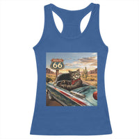 Funny Route Highway 66 Cat Lover Racerback Tank Top Mother Road Travel Gift
