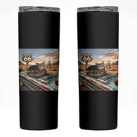 Funny Route Highway 66 Cat Lover Skinny Tumbler Mother Road Travel Gift