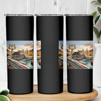 Funny Route Highway 66 Cat Lover Skinny Tumbler Mother Road Travel Gift