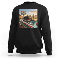 Funny Route Highway 66 Cat Lover Sweatshirt Mother Road Travel Gift