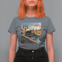 Funny Route Highway 66 Cat Lover T Shirt For Women Mother Road Travel Gift