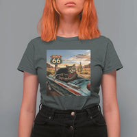 Funny Route Highway 66 Cat Lover T Shirt For Women Mother Road Travel Gift
