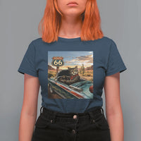 Funny Route Highway 66 Cat Lover T Shirt For Women Mother Road Travel Gift