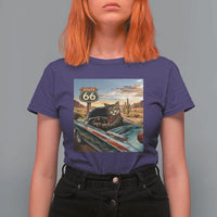 Funny Route Highway 66 Cat Lover T Shirt For Women Mother Road Travel Gift
