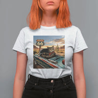Funny Route Highway 66 Cat Lover T Shirt For Women Mother Road Travel Gift