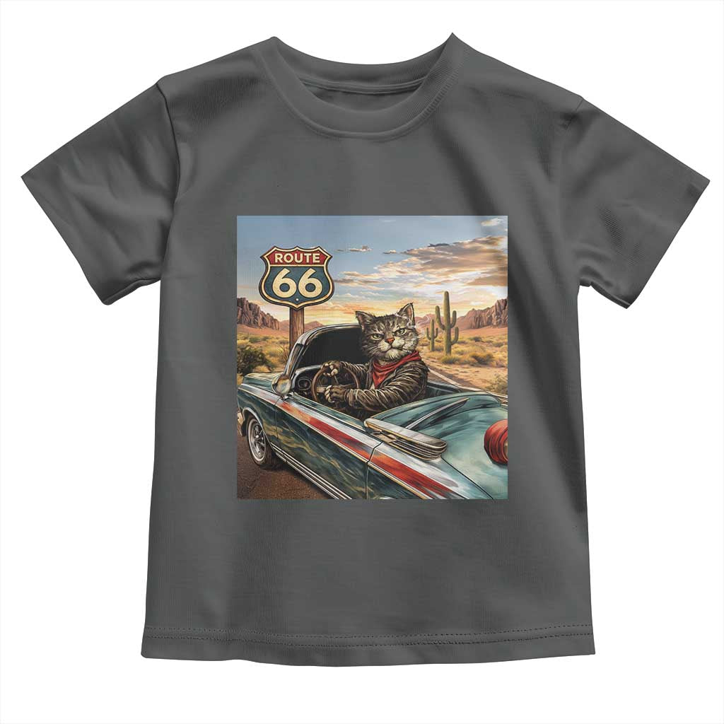 Funny Route Highway 66 Cat Lover Toddler T Shirt Mother Road Travel Gift