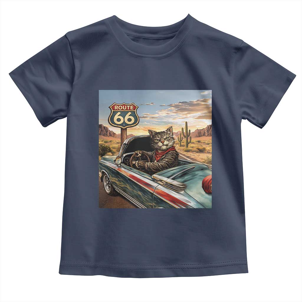 Funny Route Highway 66 Cat Lover Toddler T Shirt Mother Road Travel Gift