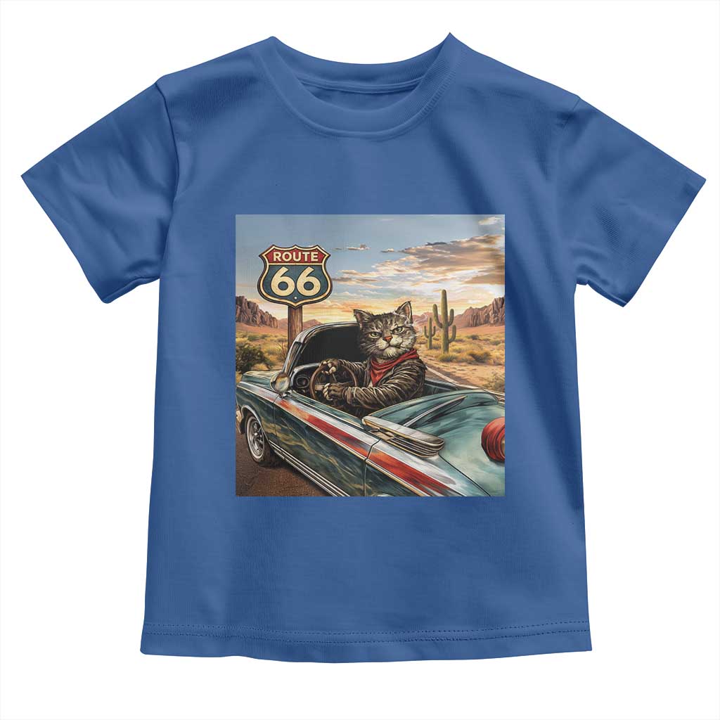 Funny Route Highway 66 Cat Lover Toddler T Shirt Mother Road Travel Gift