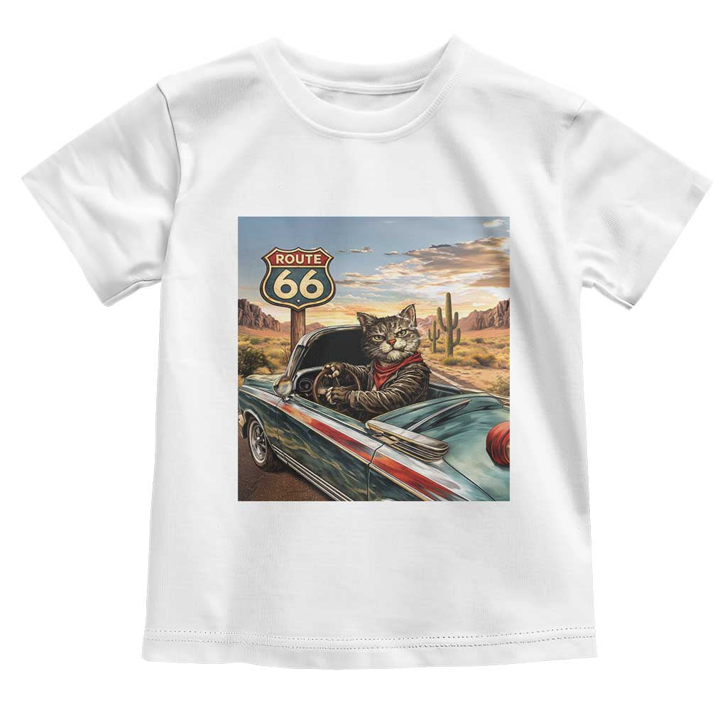 Funny Route Highway 66 Cat Lover Toddler T Shirt Mother Road Travel Gift
