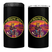Route Highway 66 Motorcycle Cat 4 in 1 Can Cooler Tumbler Open Road Adventure Neon