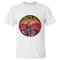 Route Highway 66 Motorcycle Cat T Shirt Open Road Adventure Neon