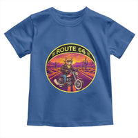 Route Highway 66 Motorcycle Cat Toddler T Shirt Open Road Adventure Neon