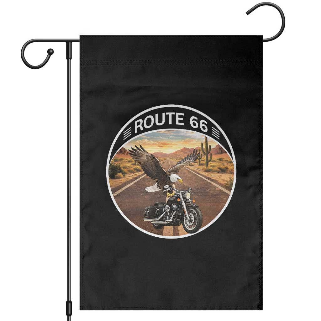 Route Highway 66 Motorcycle Eagle Garden Flag Americana Adventure