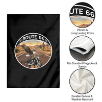 Route Highway 66 Motorcycle Eagle Garden Flag Americana Adventure