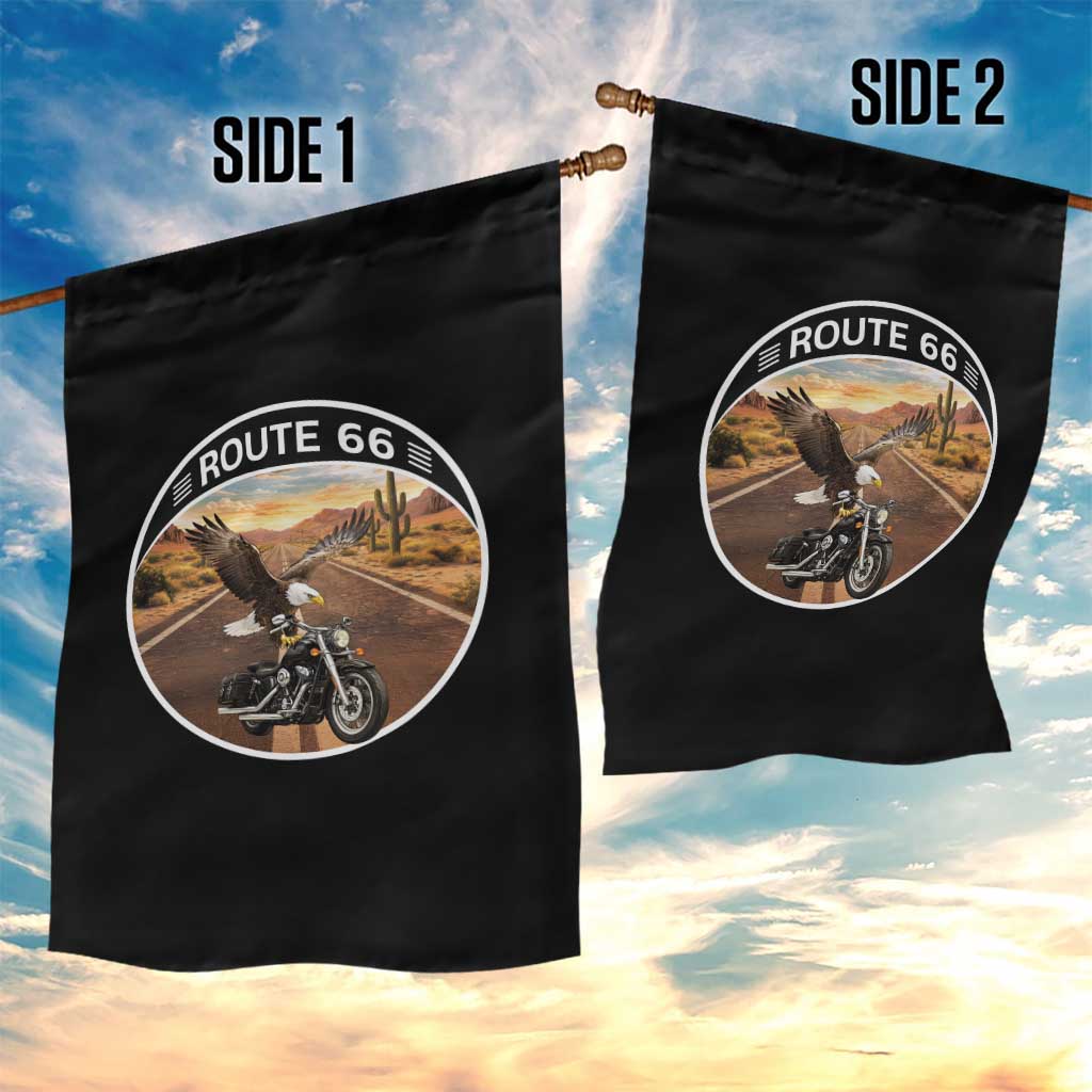 Route Highway 66 Motorcycle Eagle Garden Flag Americana Adventure