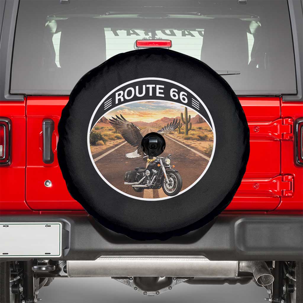 Route Highway 66 Motorcycle Eagle Spare Tire Cover Americana Adventure