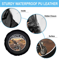 Route Highway 66 Motorcycle Eagle Spare Tire Cover Americana Adventure
