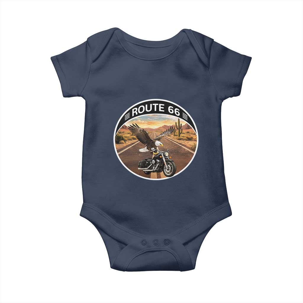 Route Highway 66 Motorcycle Eagle Baby Onesie Americana Adventure