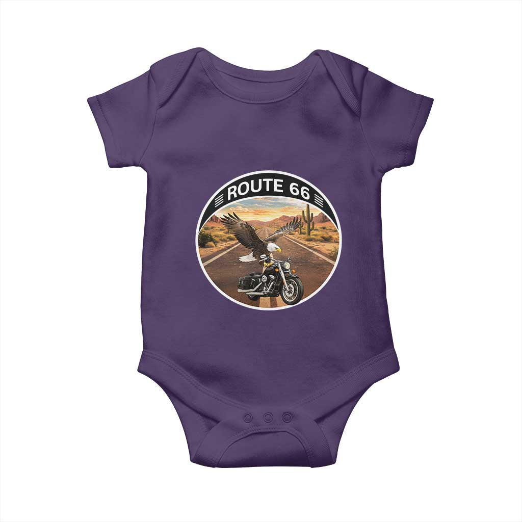 Route Highway 66 Motorcycle Eagle Baby Onesie Americana Adventure