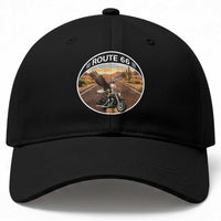 Route Highway 66 Motorcycle Eagle Baseball Cap Americana Adventure