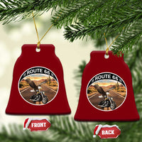 Route Highway 66 Motorcycle Eagle Ceramic Ornament Americana Adventure