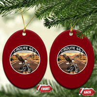 Route Highway 66 Motorcycle Eagle Ceramic Ornament Americana Adventure